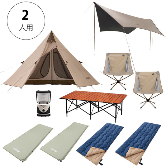 おまかせセット2人用(LOGOS Tradcanvas Tepee 2ルーム 300)